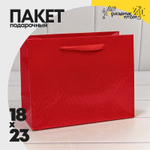 Пакет подарочный 23х18х10см Премиум "Элегант" (Красный)