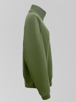 Свитшот Yixuan 5865 удлиненный с надписью и высоким горлом на молнии