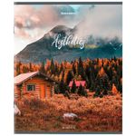 Тетрадь А5, 96 л., BRAUBERG, скоба, клетка, глянцевая ламинация, "Nature", 404427, 1шт