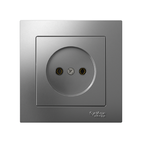 Розетка AtlasDesign 16А без заземл. быстрозажим. клем. в сборе сталь SE ATN000940S