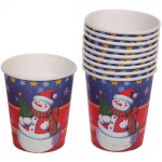 Стакан бумажный 0,2л в наборе 10 шт «Снеговик»