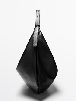 Massimo Dutti Сумка из кожи наппа, черный