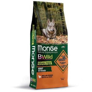 Сухой корм Monge Dog BWild GRAIN FREE для взрослых собак, беззерновой, утка с картофелем