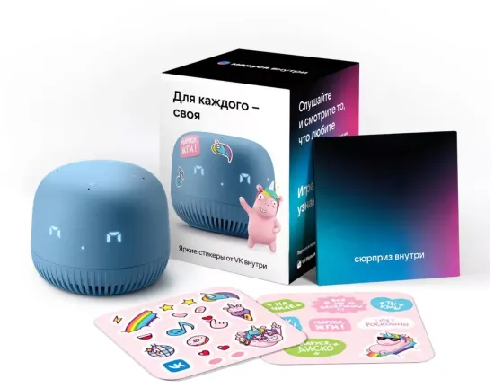 Умная колонка VK Капсула Нео (с часами), синий