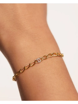 Браслет Буква D серебро 925 пробы покрытое золотом