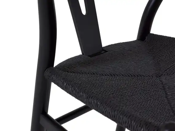 Стул Wishbone черный с черным сиденьем