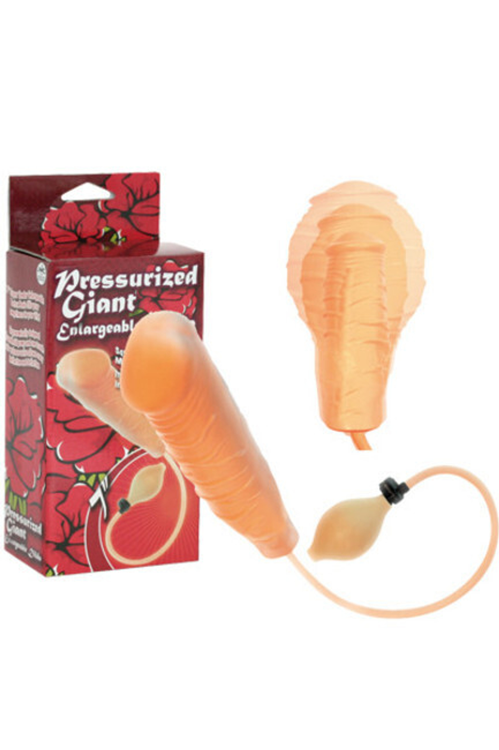 Латексный фаллоимитатор с возможностью расширения (Цвет: телесный)