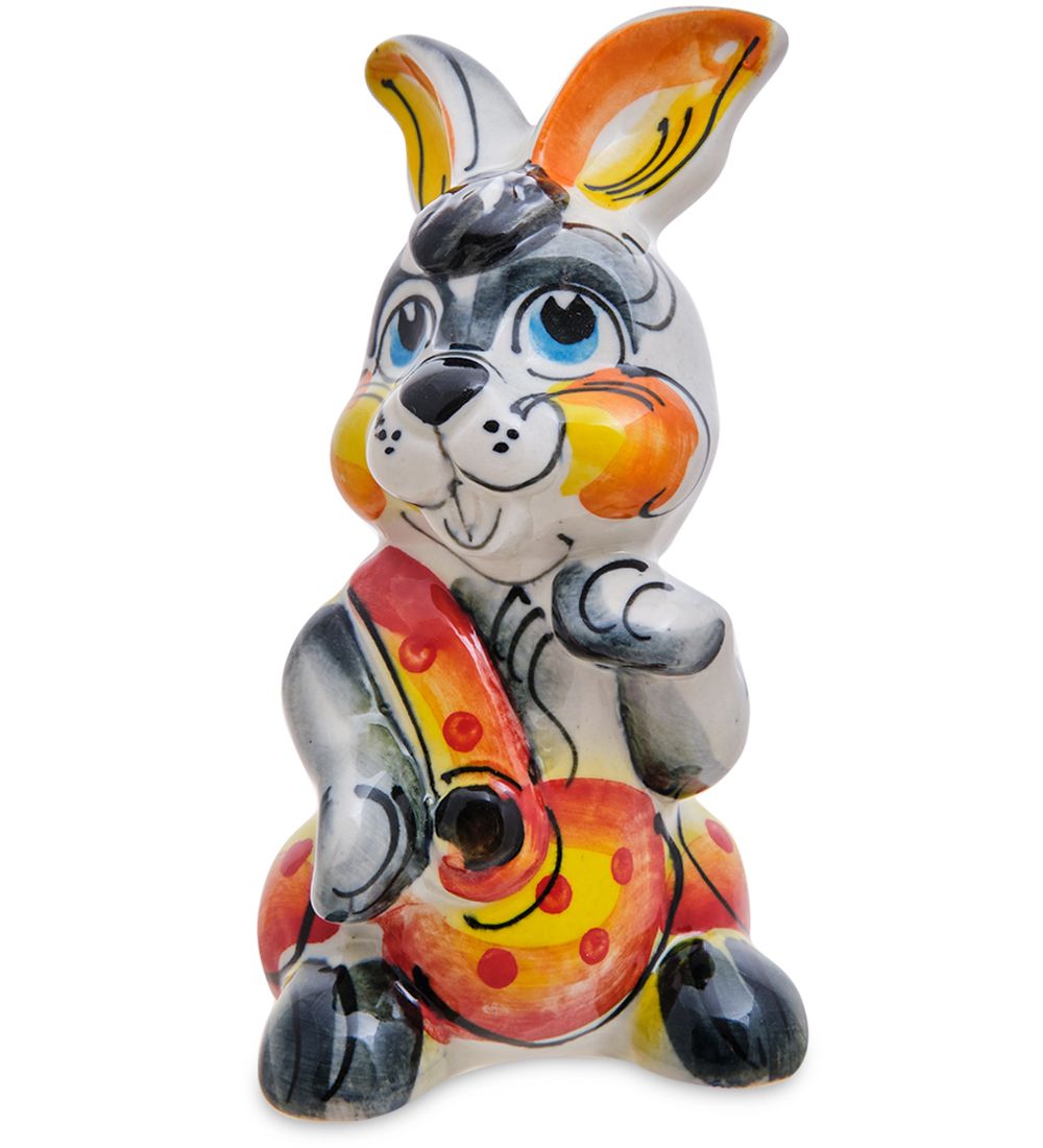 ГЛ- 070 Фигурка «Заяц» цв. (Гжельский фарфор)