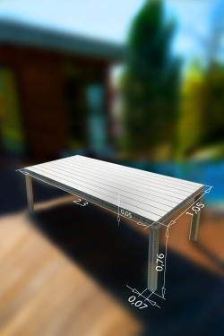 Обеденный стол  из искусственного ротанга ВЕНЕЦИЯ 230 (серый)