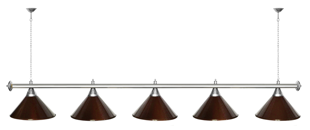 Лампа STARTBILLIARDS 5 пл. (плафоны зеленые,штанга зеленая,фурнитура золото)