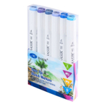 Маркер для скетчинга, двусторонние, Basir, серия "Синие тона", трёхгранные, 14 мм, спиртовые, 6 шт