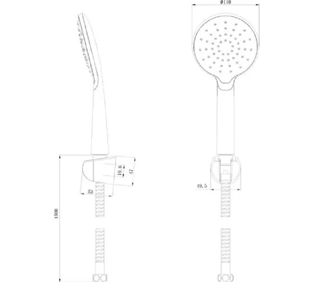 BRAVAT ECO D2122CP-ENG Комплект аксессуаров для смесителя цвет белый