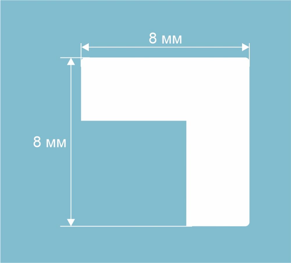 Угол Ecopolymer, 8x8 мм