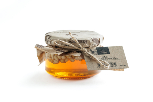 Мед с Кедровым орехом / 130 гр / стеклобанка / Сладкий аромат