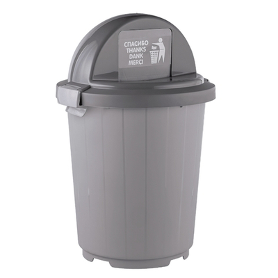 Бак для мусора 105 л с крышкой-клавишей, цвет серый