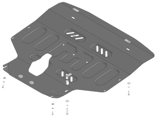 Защита радиатора, картера Двигателя, КПП. 2 мм, Сталь. для SWM G05 Pro 2023-н.в., SWM G01 2023-н.в., SWM G01F 2023-н.в. MOTODOR.75101