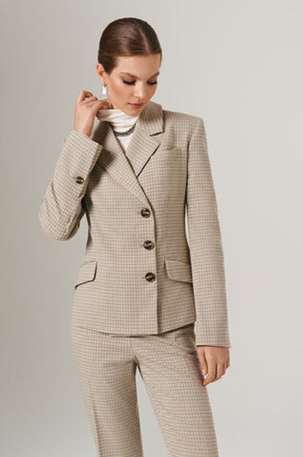 1894 Жакет женский (бежево-оливковый клетка)