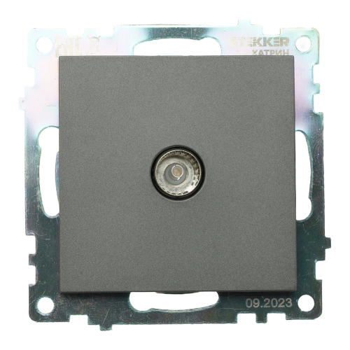 Розетка телевизионная 1-местная (механизм), 75 Ом, 5-862МГц, серия Катрин, графит, GLS00-7108-06 49419
