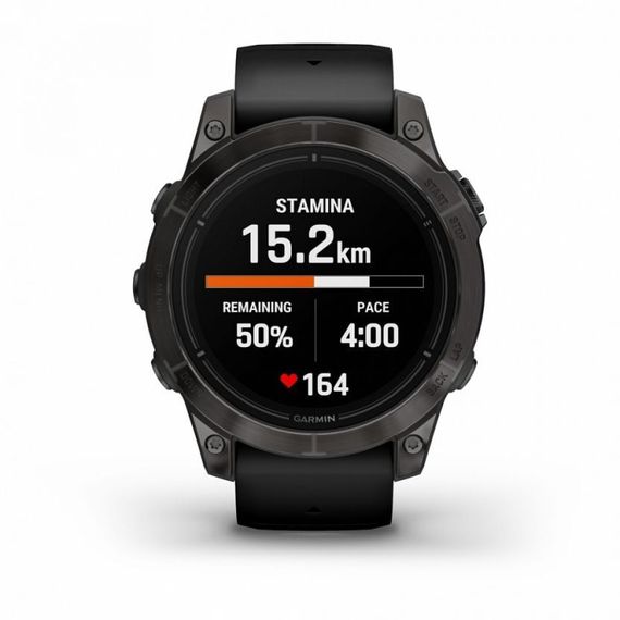 Garmin EPIX PRO Gen 2 Sapphire 47 мм — титановый, угольно-серый DLC, черный ремешок