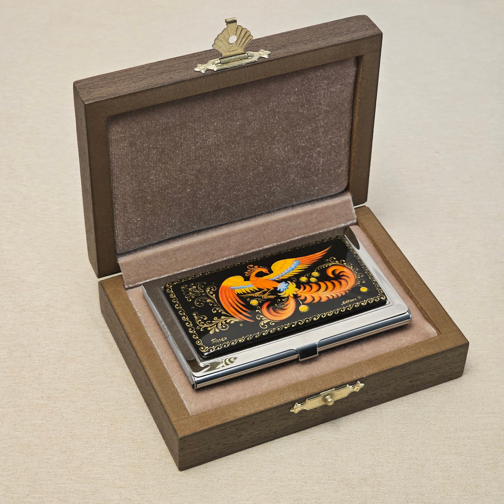 Визитница "Жар-птица" №7 (роспись Палех)