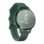 Спортивные часы Garmin Lily 2 Active, силиконовый ремешок цвета «зелёная яшма» Алюминиевый безель цвета «зелёная яшма», стекло Gorilla Glass. Ремешок с классической застёжкой — на запястье обхватом 110–175 мм