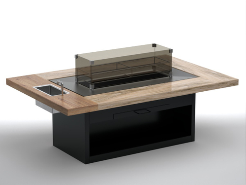 Дровяной гриль-стол Elbrus Grill Монблан PRO 1460 (столешница 2100x1400 мм)