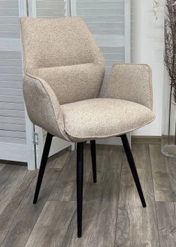 Стул ГРИН 360 град. поворот. NS-04 Крем, букле / черный каркас, М-City