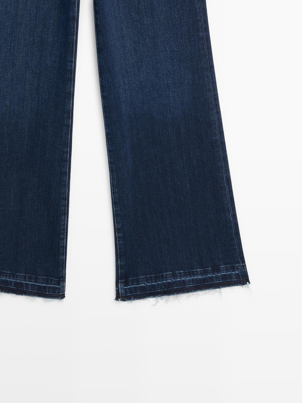 Massimo Dutti Джинсы клеш со средней посадкой, темно-синий