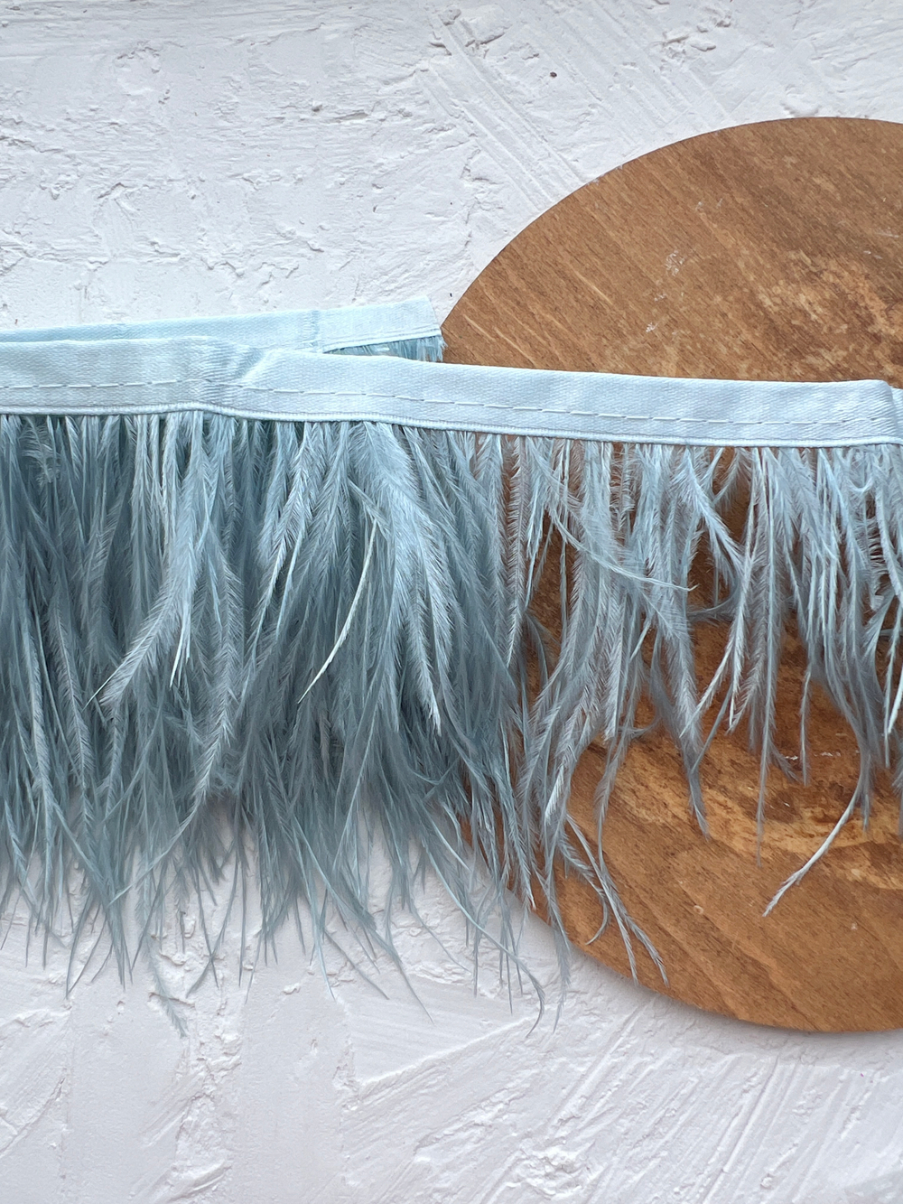 Перо страуса на ленте, Серо-голубой (№63)