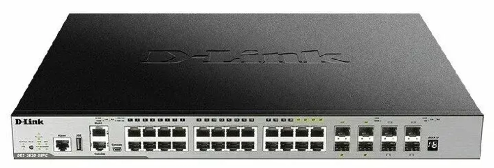 Сетевое оборудование D-Link DGS-3630-28TC A2ASI PROJ Управляемый L3 коммутатор, стек, 20x1000Base-T, 4x10GBase-X SFP+, 4xCombo 1000Base-T SFP, ПО SI