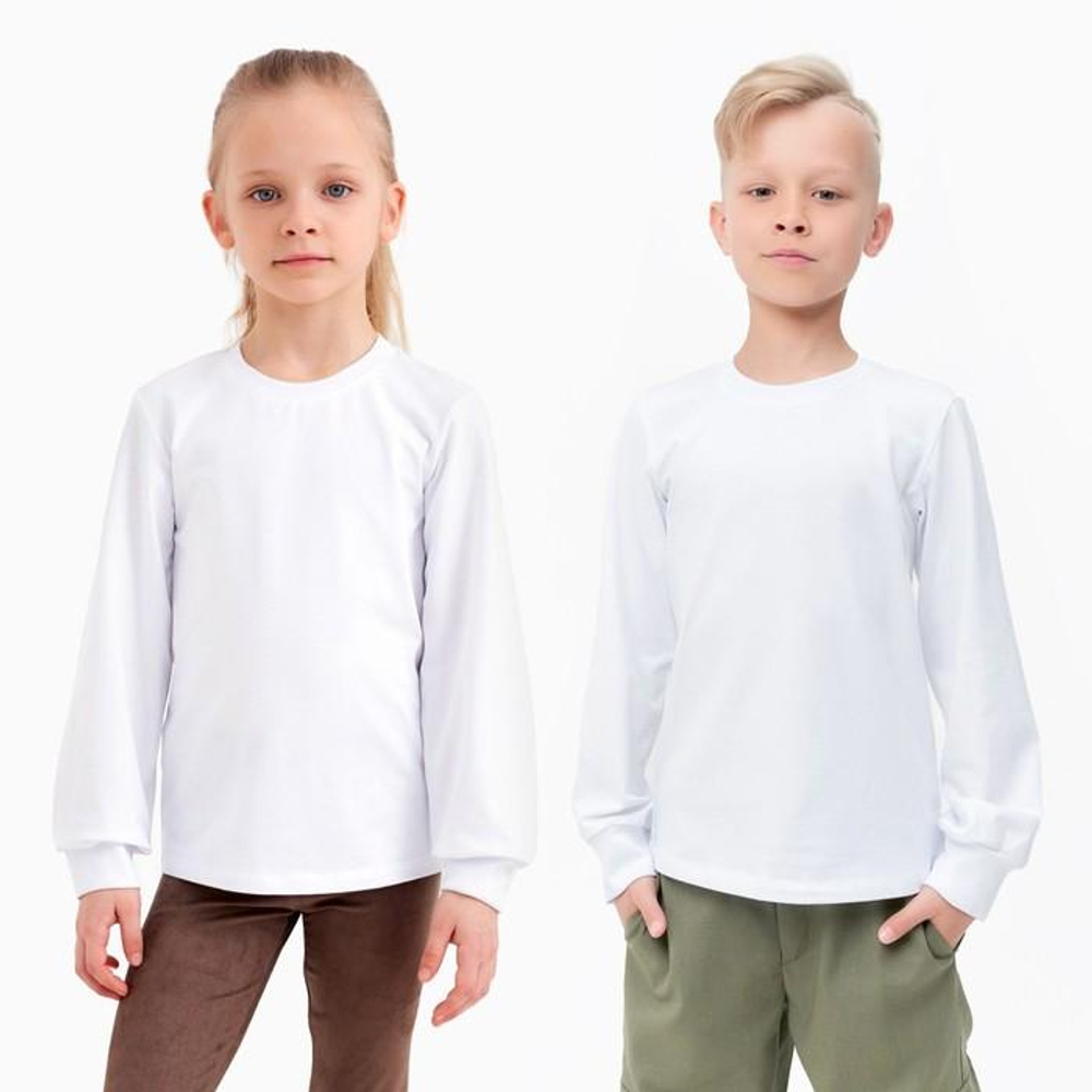 Лонгслив Basic line белый, р.116 7601186 (MINAKU)