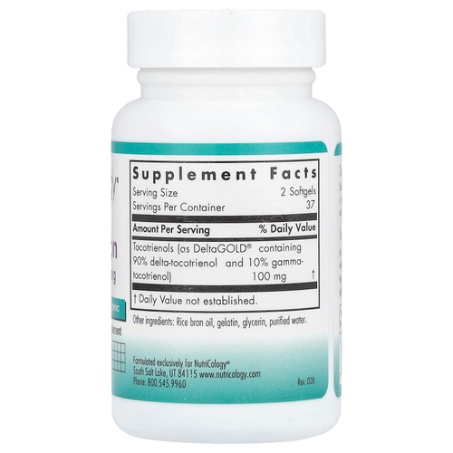 Nutricology, Delta-Fraction, токотриенолы, 75 капсул (50 мг в каждой капсуле)
