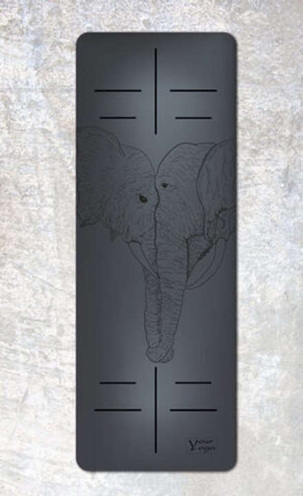 Каучуковый тревел коврик для йоги Elephants 183*65*0,2 см