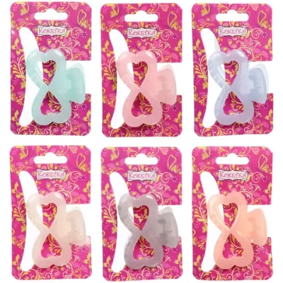 Заколка-краб для волос на блистере «Глянец-Бант», микс 6 цветов, 6см