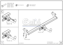 Фаркоп оцинкованный Galia T042A для Toyota Rav 4 2000-2006(паспорт и сертификат в комплекте)(без электрики)