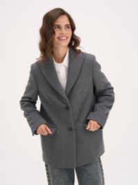 Пальто укороченное из смесовой шерсти «Графит» женское