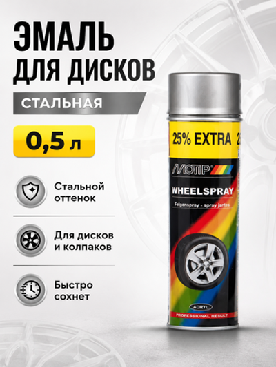 MOTIP Эмаль для дисков стальная 0,5л