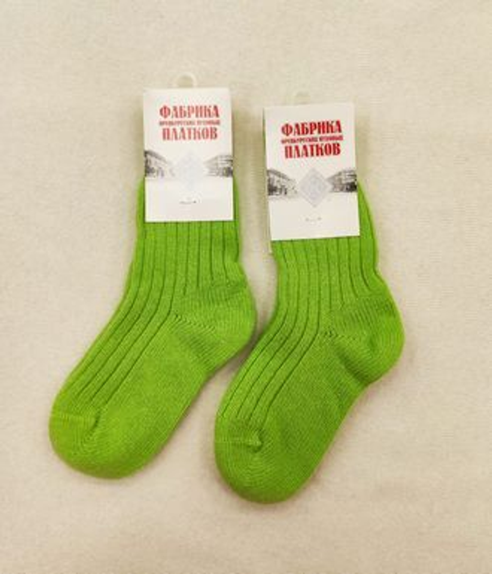 Теплые шерстяные носки  Н410-12 зеленый