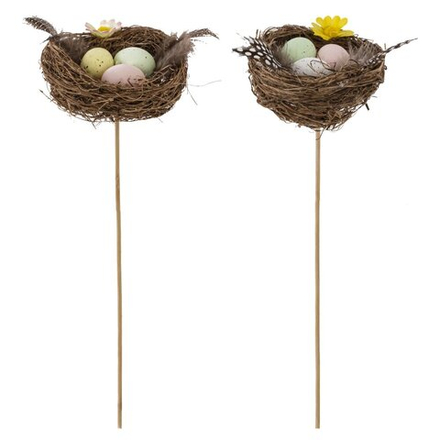 GAEM Изделие декоративное (вставка) "Гнездо пасхальное" (8*7*3) (блок 12 шт), L7 W7,5 H22 см, 2в.