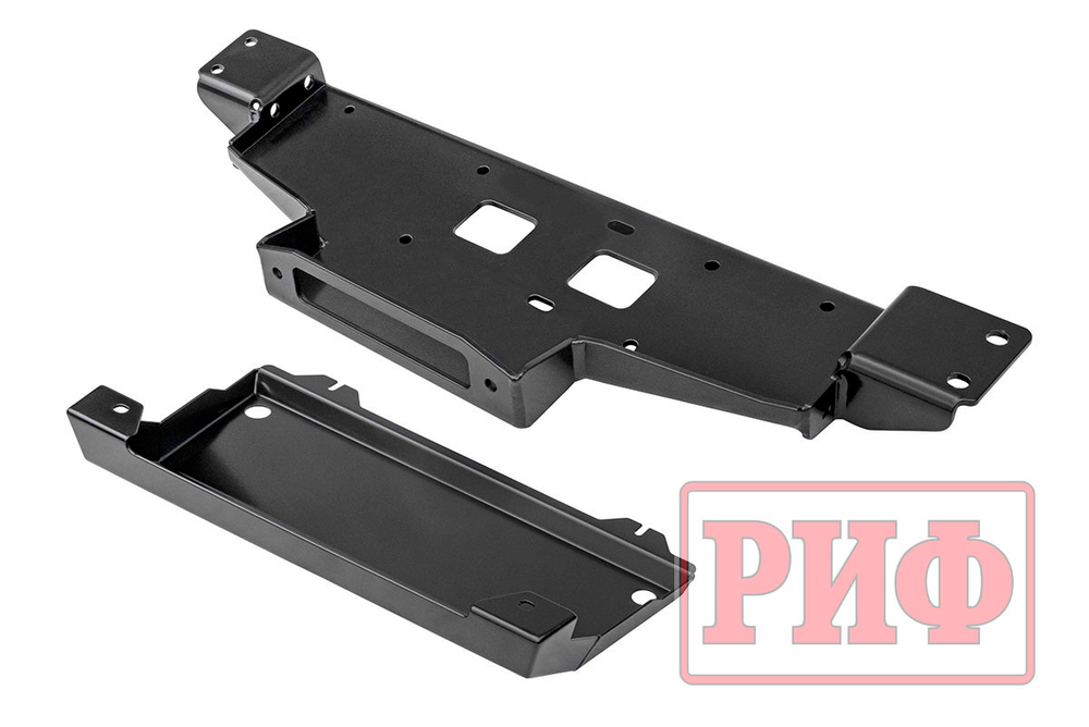 Площадка под лебёдку c защитой радиатора в штатный бампер Mitsubishi Pajero Sport 2015-2020 дизель, Mitsubishi L200 2015-2022 РИФ