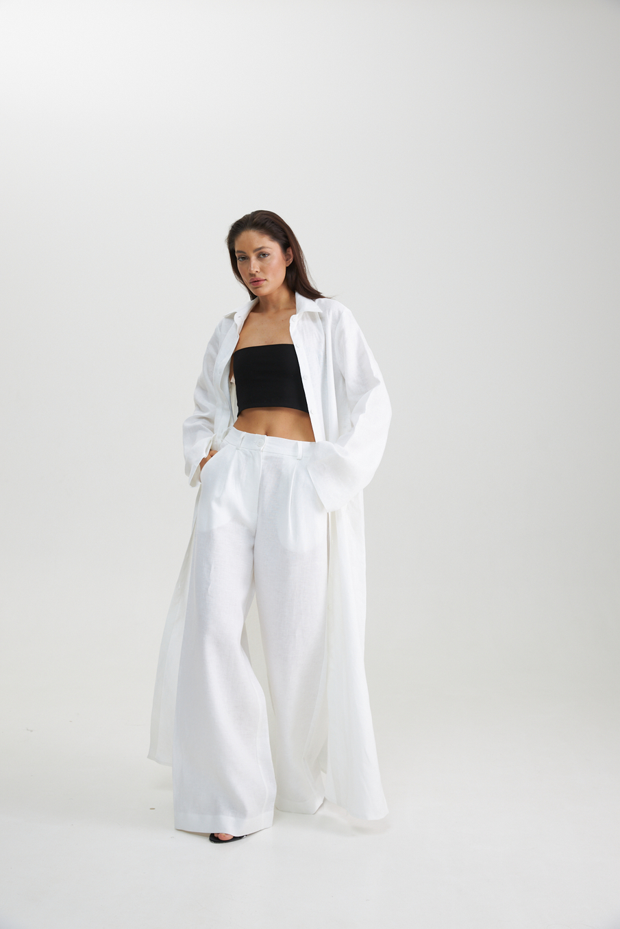 Брюки лен