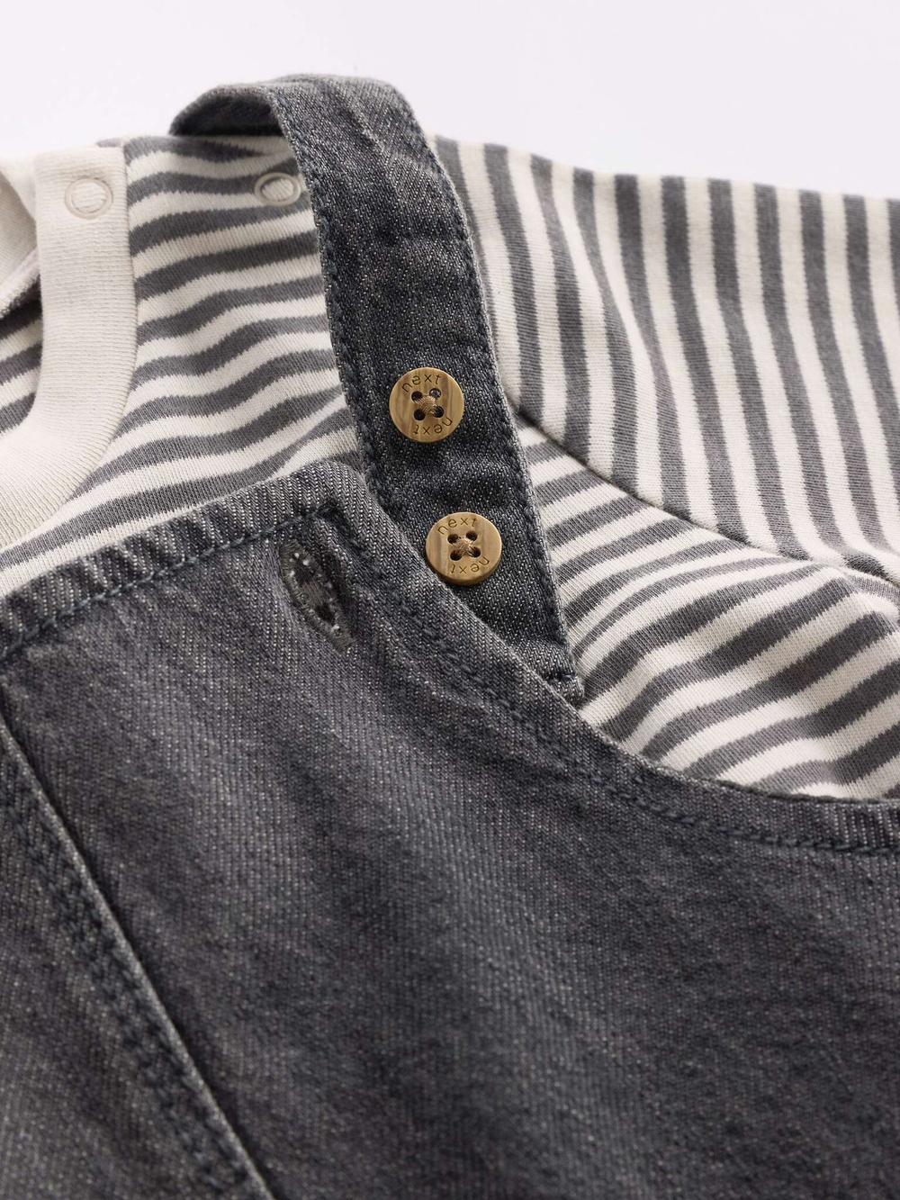 Боди и джинсовый комбинезон в комплекте для малышей Next Q96-672, Черный