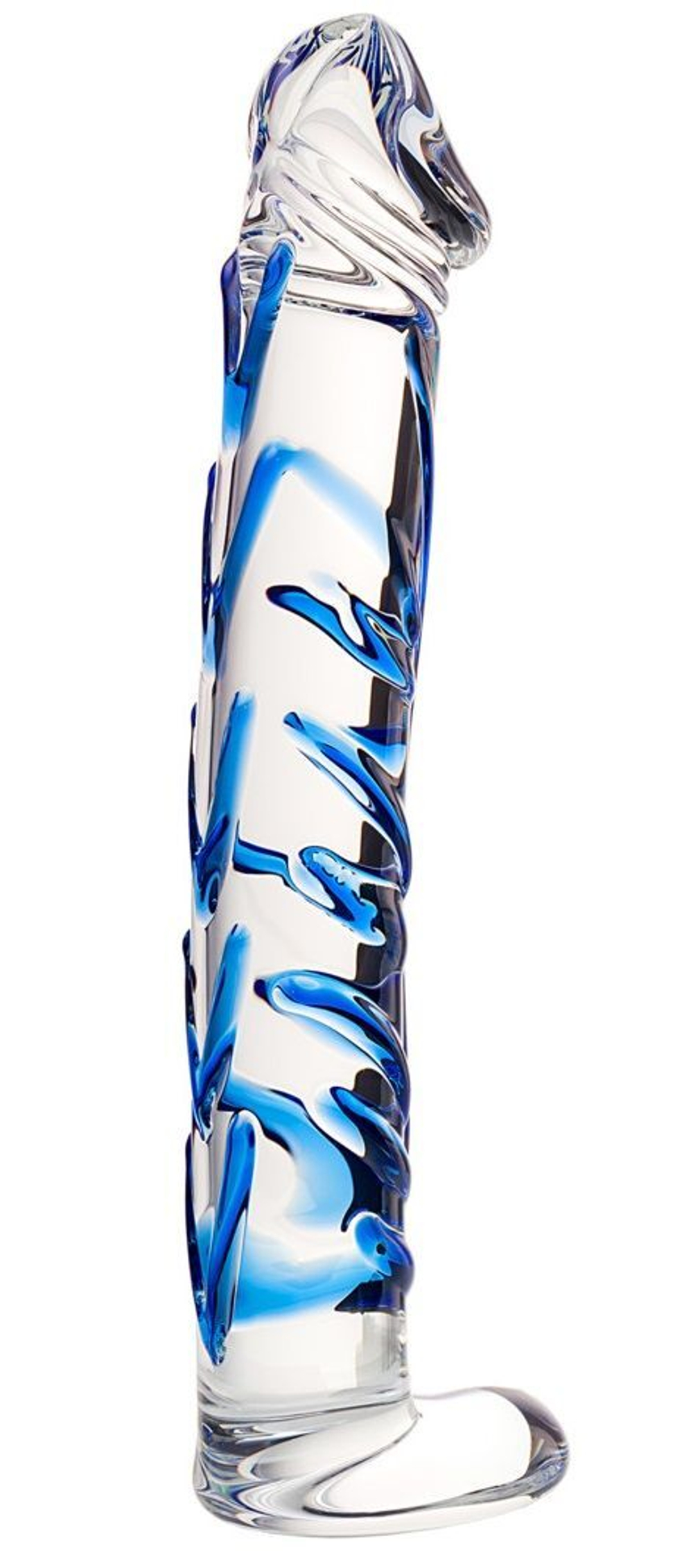 Соблазнительный стеклянный фаллос - 17 см. (Цвет: прозрачный)