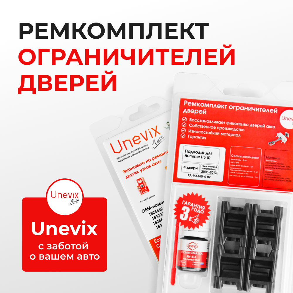 Ремкомплект ограничителей дверей Hummer H3 (I) GMT355 (4 двери, тип 60) 2005-2013