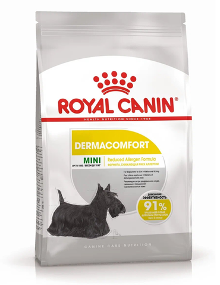 DOG ROYAL CANIN MINI DERMACOMFORT для взрослых собак маленьких пород при аллергии (раздраженная и зудящая кожа) 1 кг