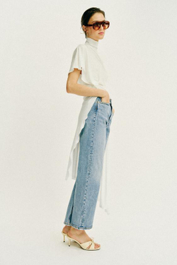 ZARA ДЖИНСЫ Z1975 STRAIGHT С ВЫСОКОЙ ПОСАДКОЙ, ВЫЦВЕТШИЙ СИНИЙ
