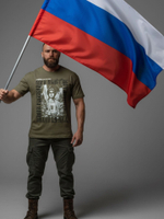 Футболка оверсайз LEGENDA Архангел Михаил хаки