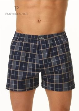 Трусы мужские семейные для больших мужчин Pantelemone PMBB-410, клетка синяя