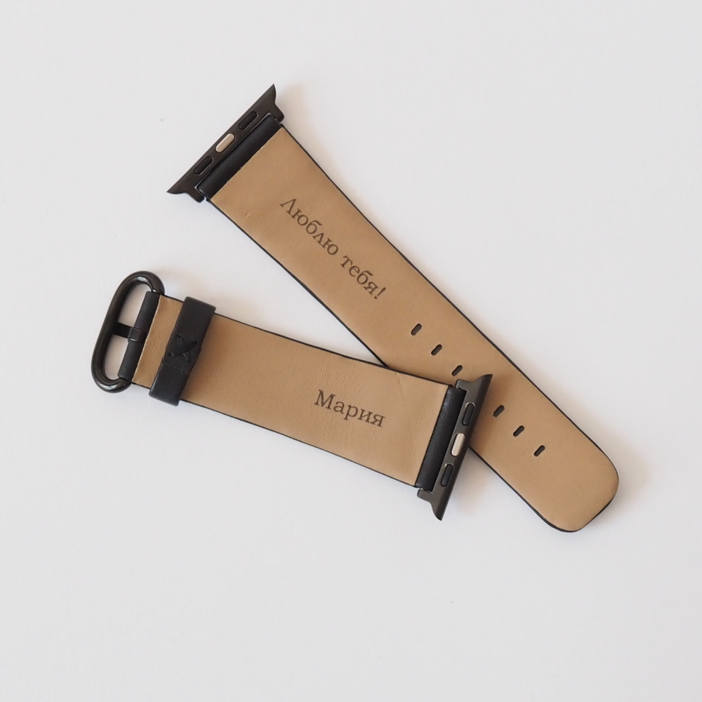 Ремешок для Apple Watch 44/45/49mm ST Classic из кожи страуса, фиолетового цвета