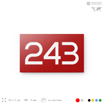 Номер на дверь 243, табличка на дверь для офиса, квартиры, кабинета, аудитории, склада, красная 120х70 мм, Айдентика Технолоджи